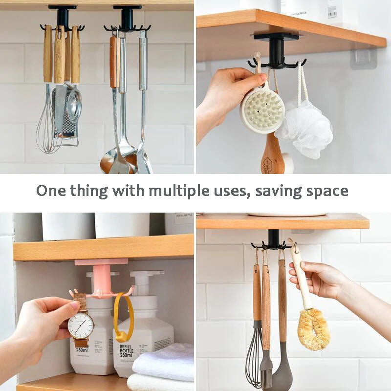 Rotatable Kitchen Hook Storage Organizer