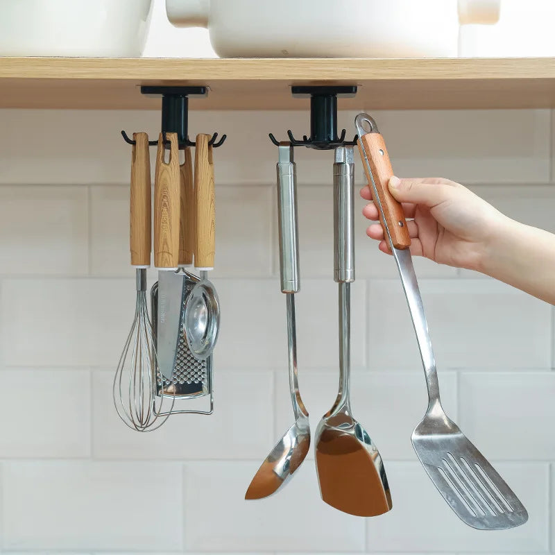 Rotatable Kitchen Hook Storage Organizer