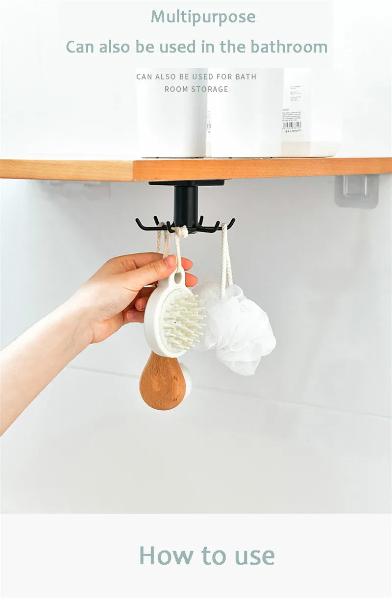 Rotatable Kitchen Hook Storage Organizer