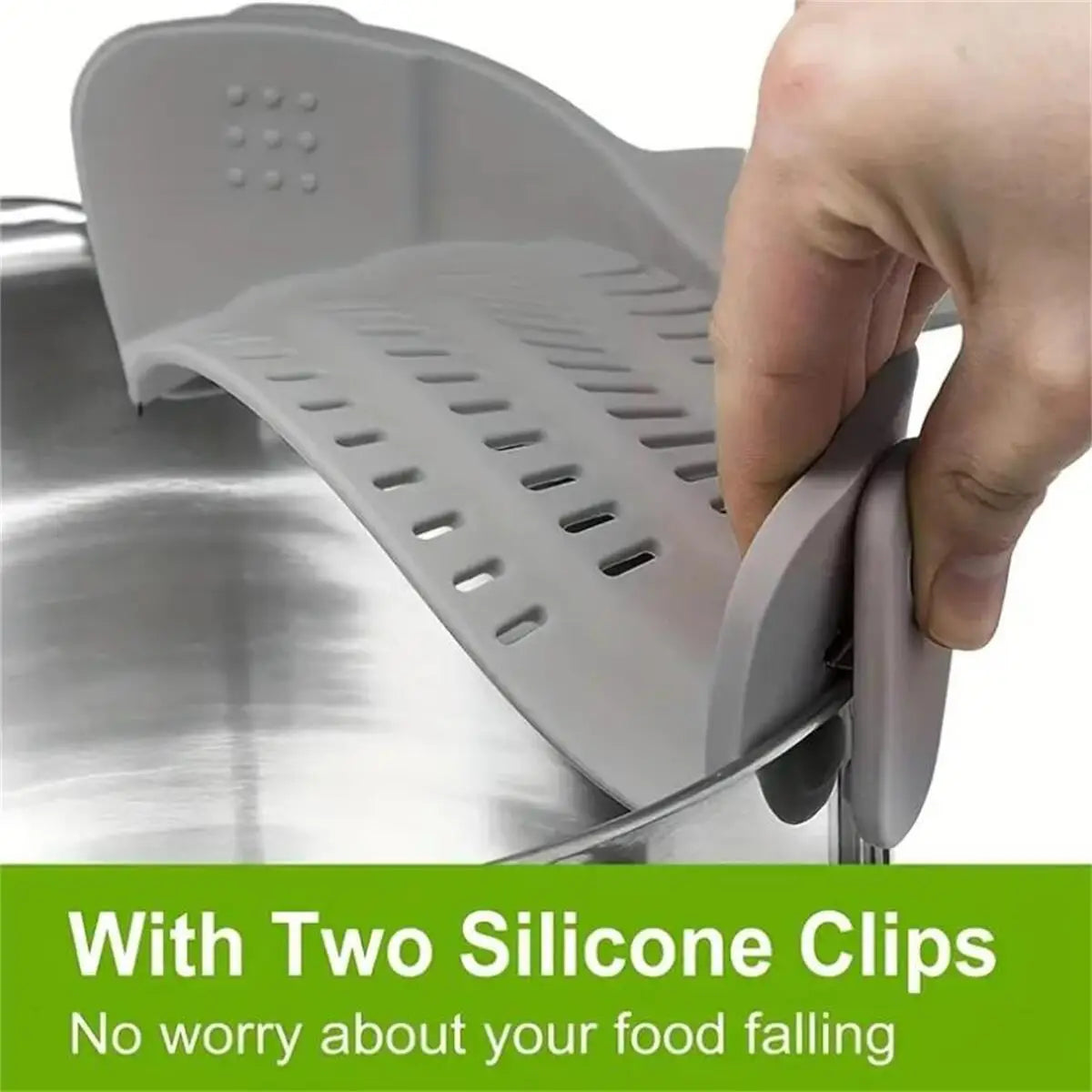 Adjustable Silicone Clip-On Strainer